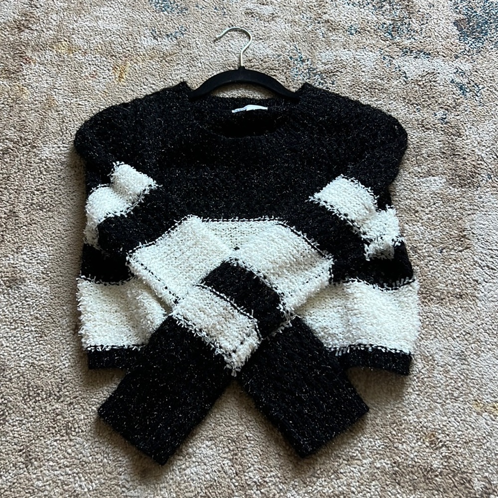 REVOLVE’S by the way Striped Sweater with black metallic threads